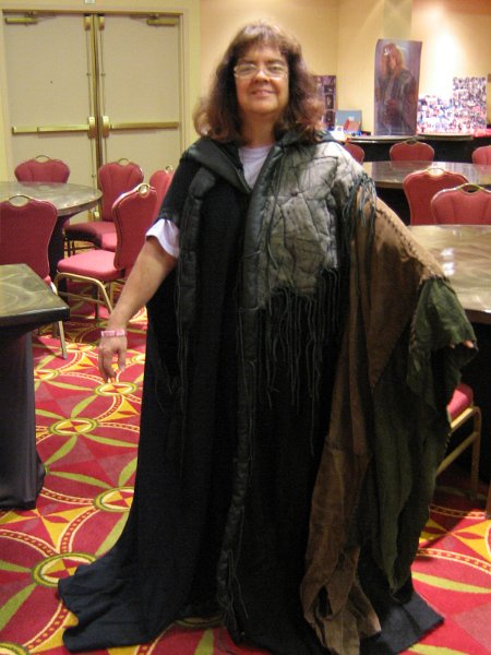 Linda in Vincent's cloak.JPG